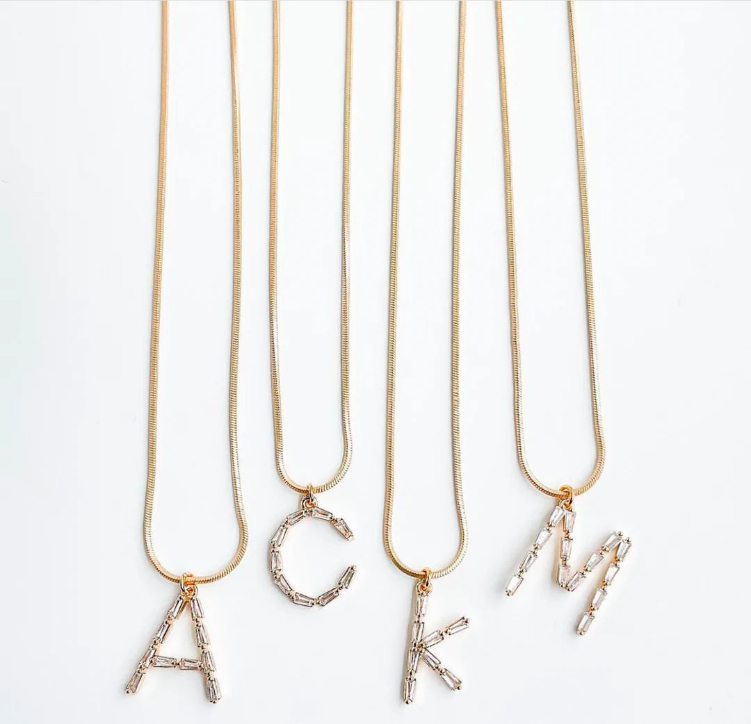 Baguette Monogram Necklace