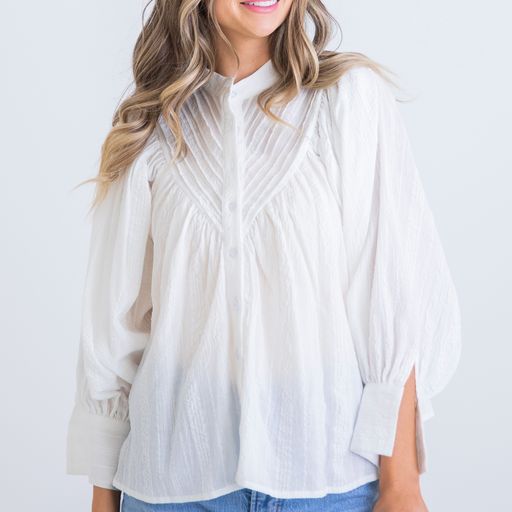 White Pleated Top