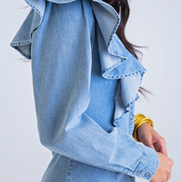 Denim Ruffle Dress