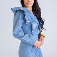 Denim Ruffle Dress