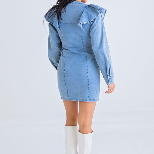 Denim Ruffle Dress