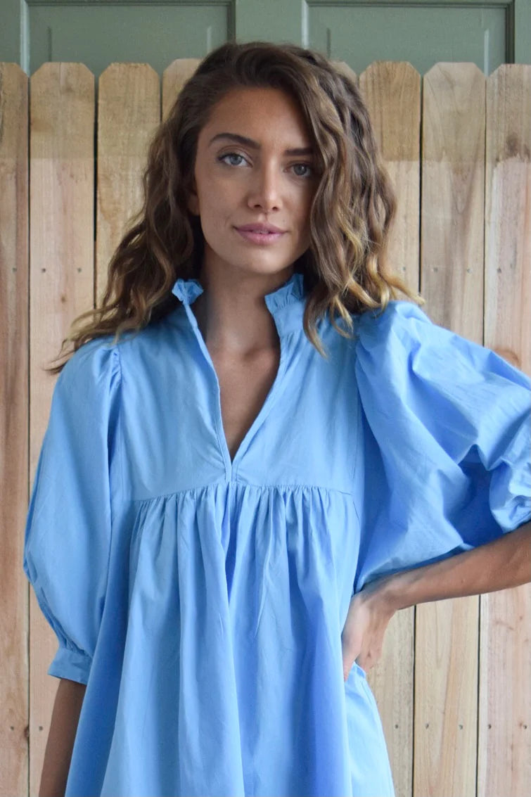 High Neck Top - Turquoise