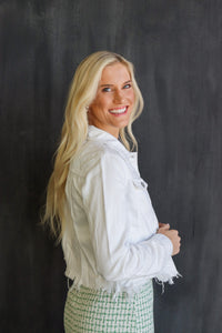 White Distressed Denim Jacket