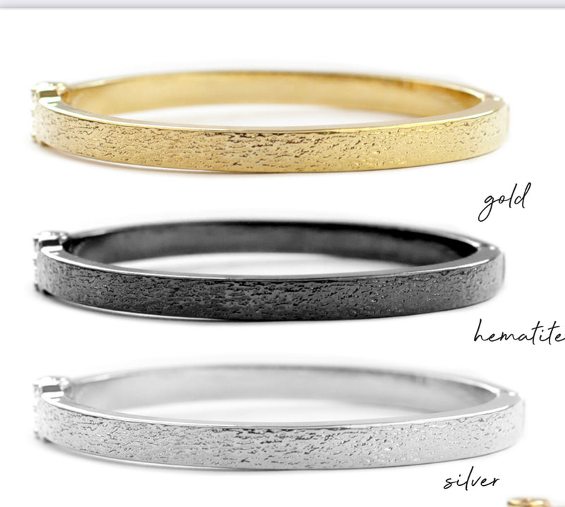 Textured Hinge Bracelet - Gold