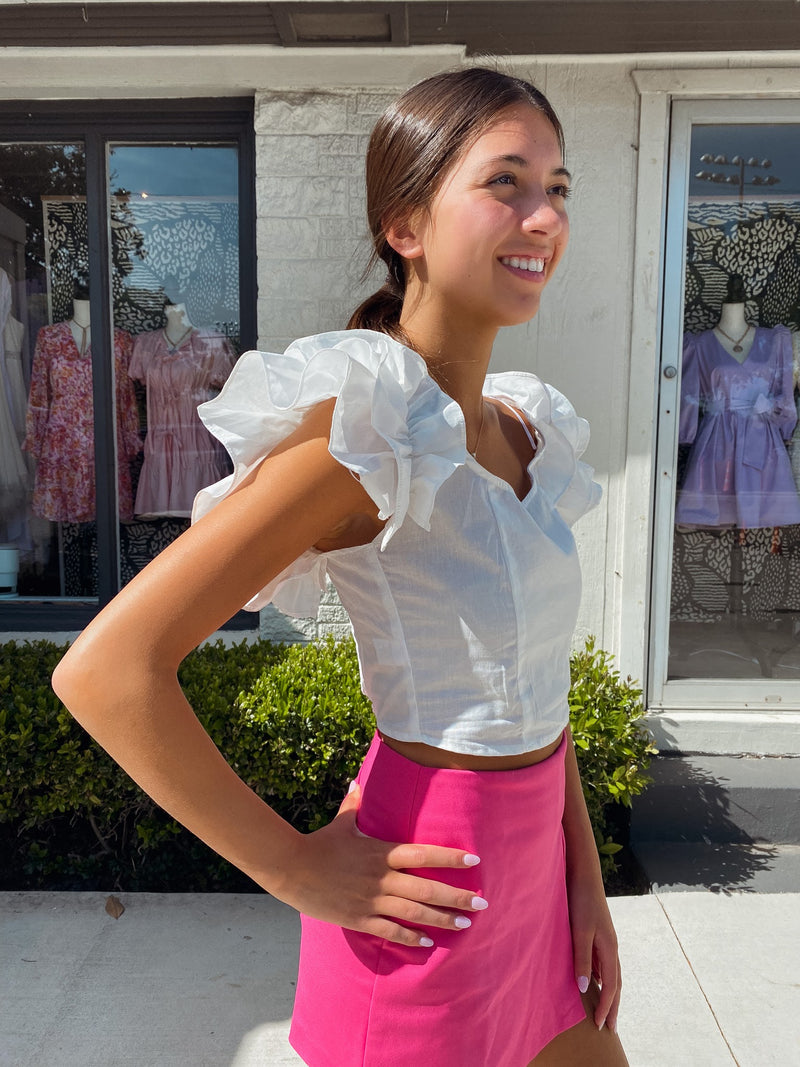Ruffle Of Love Top - Off White