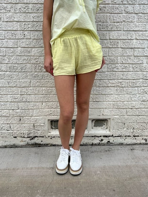 Elastic Waist Short - Lemon