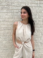 Knotted Jumpsuit - Oatmeal