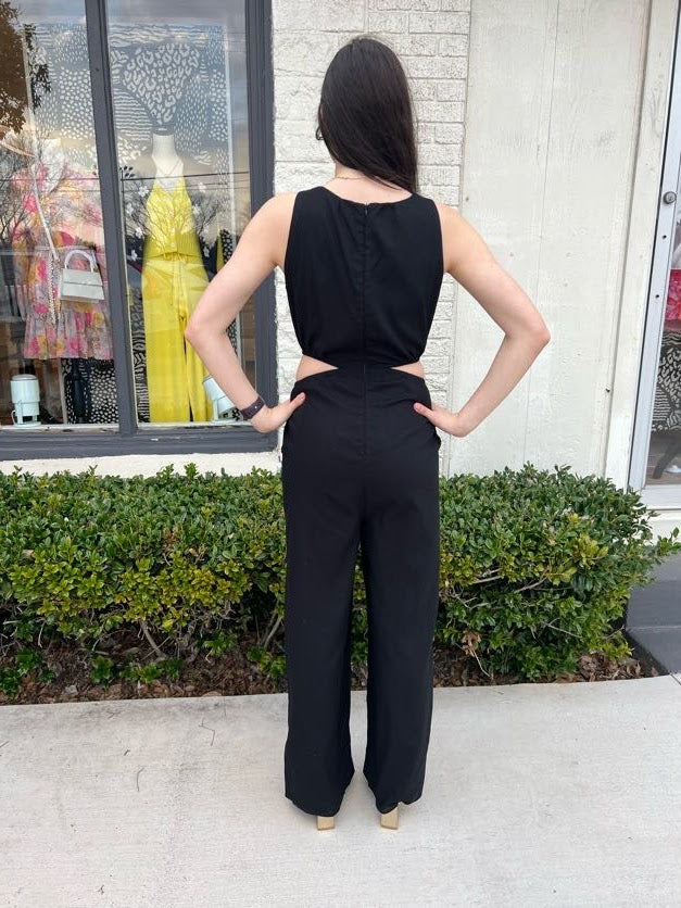 Knotted Jumpsuit - Black