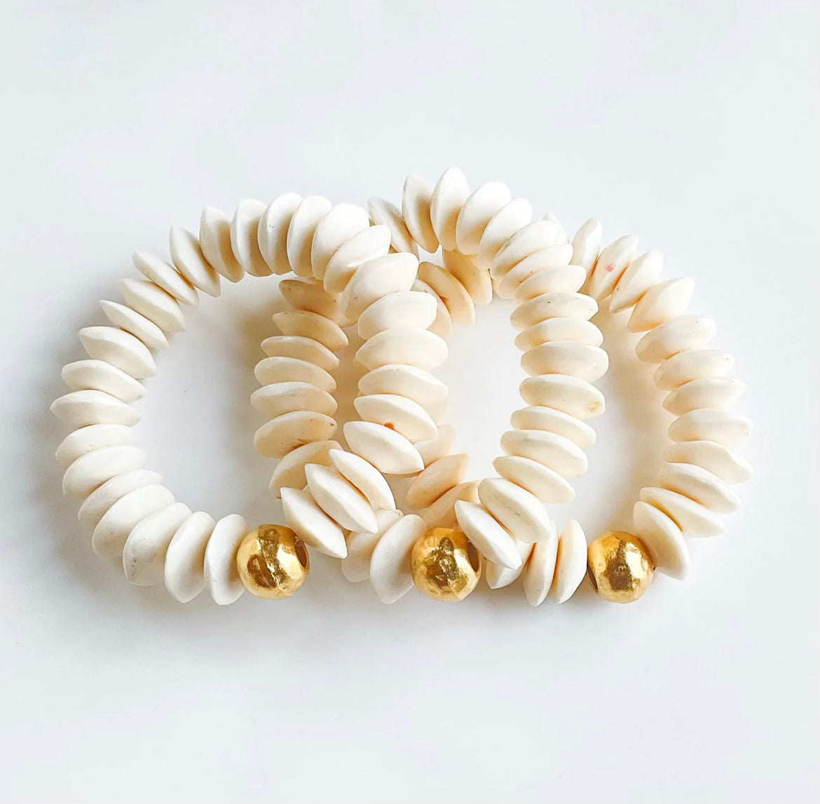 Heishi Bone Bracelet - Cream