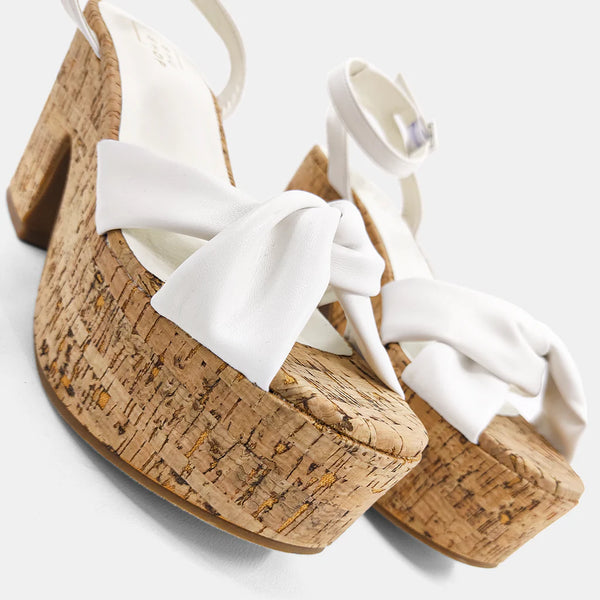 Jewel White Platform Sandal