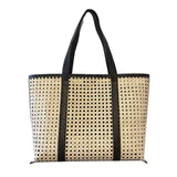 Amelia Cane & Leather Tote - Medium