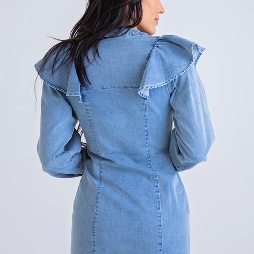 Denim Ruffle Dress