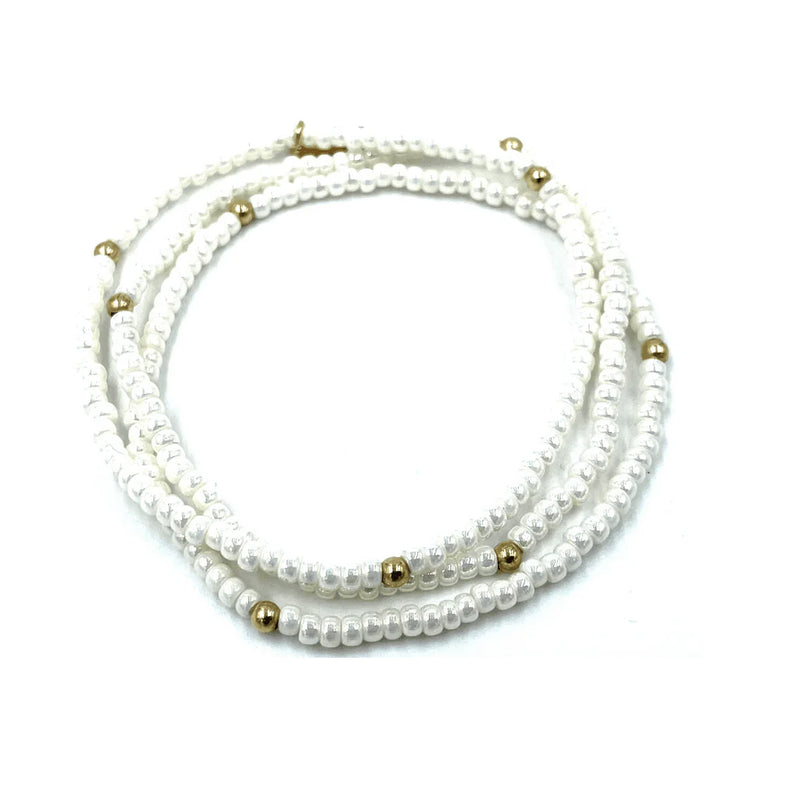 Classic Bracelet Stack in Pearl White