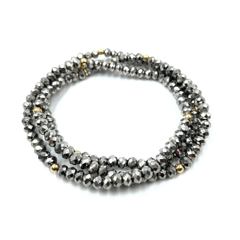 Shimmer Bracelet Stack - Metallic Gray