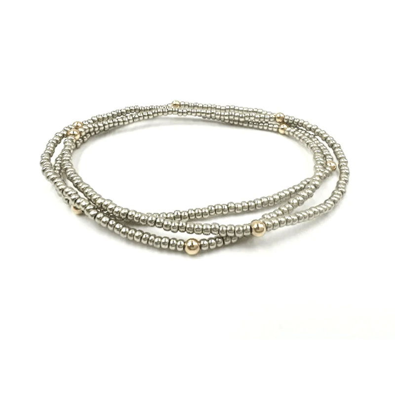 Boho Bracelet Stack - Platinum