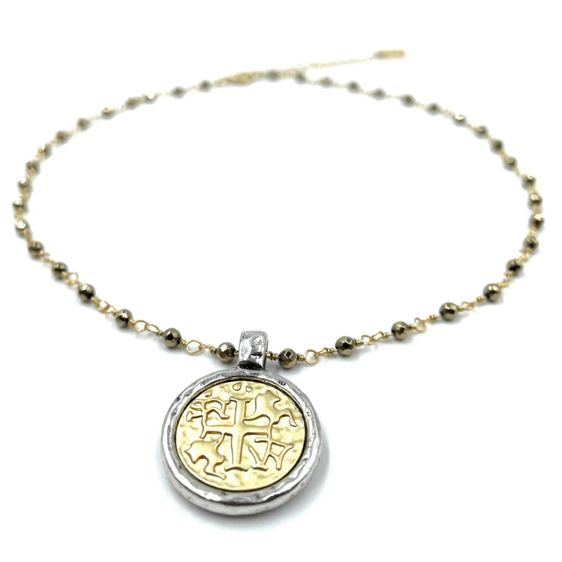 Matte Gold Coin Necklace