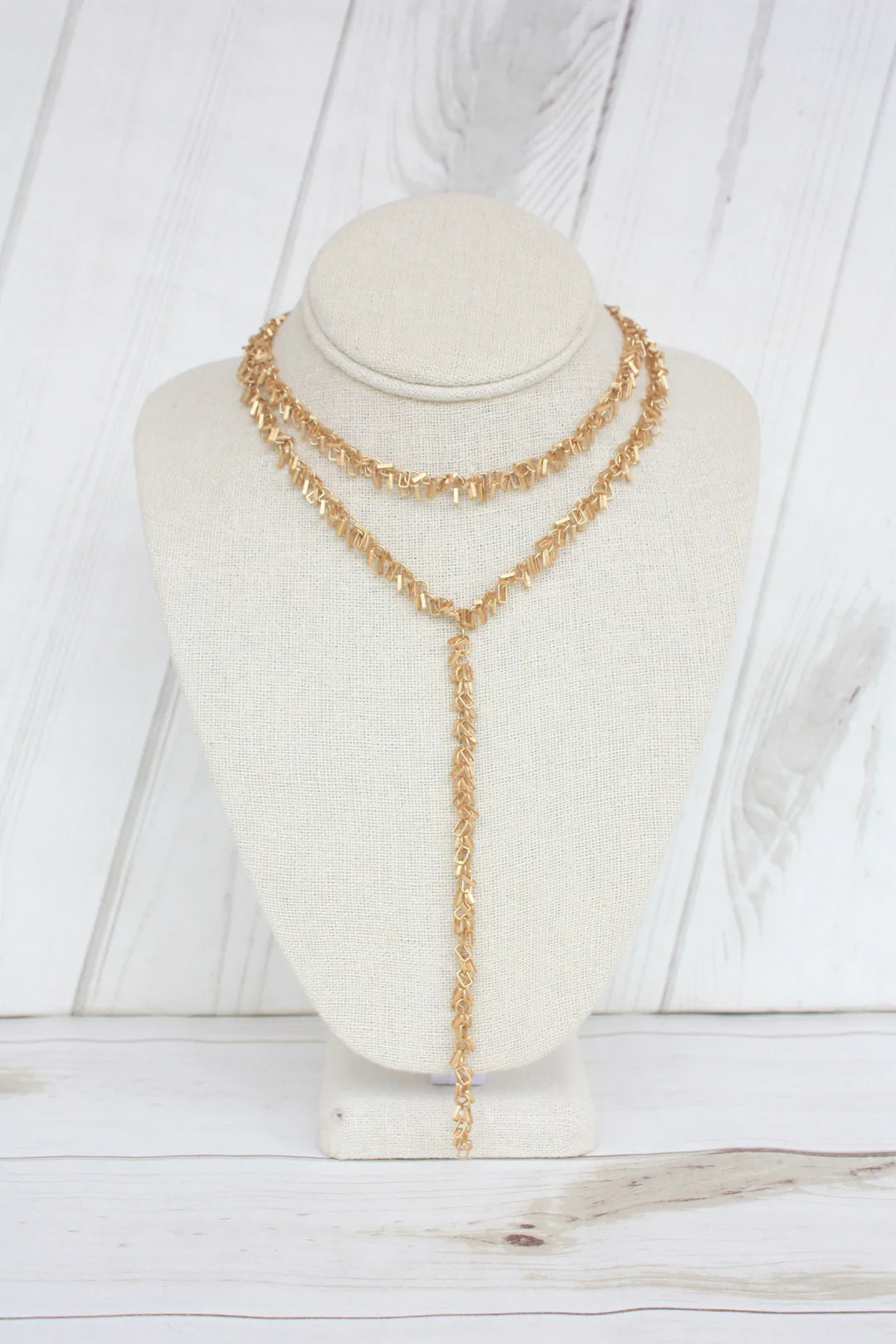 Square Cluster Choker Necklace - Gold