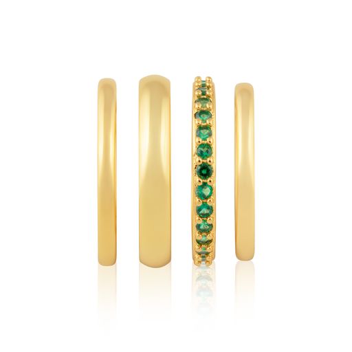 Faye Emerald Band Stacking Rings