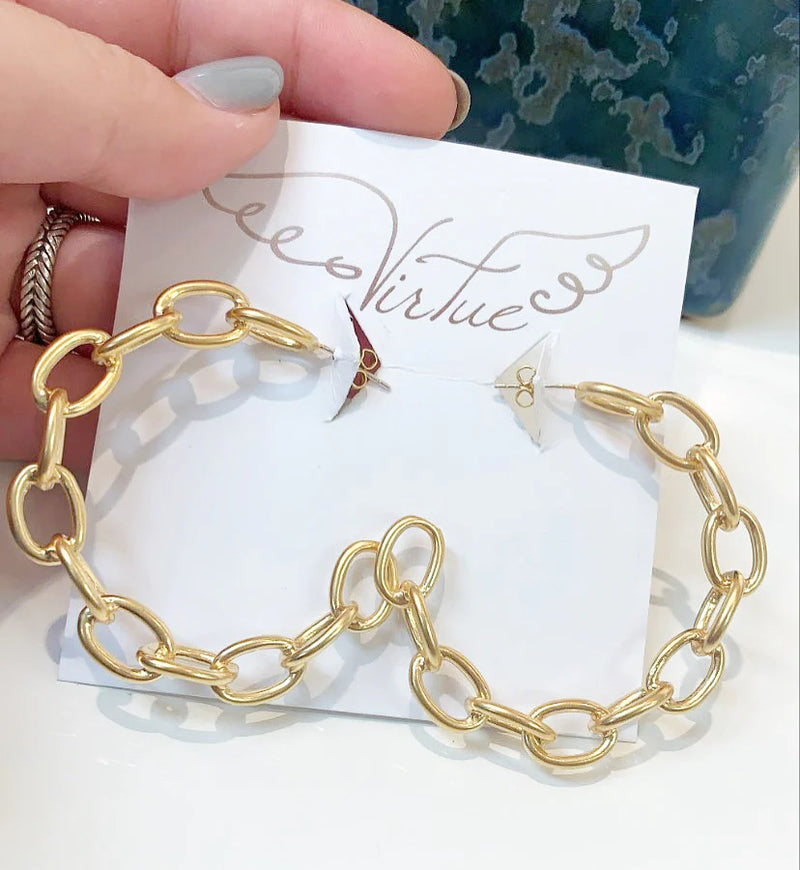 Chain Link Hoop Earring