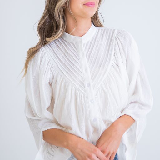 White Pleated Top