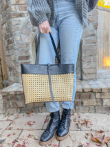 Madeline Cane & Leather Tote