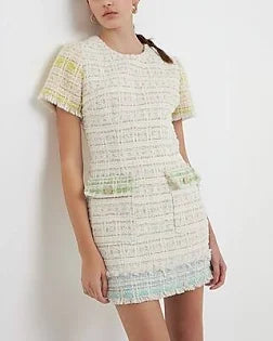 Tweed Colorblock Mini Dress