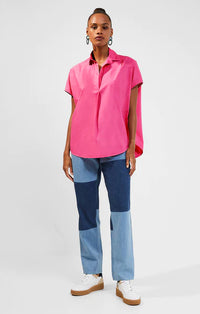 Rhodes Poplin Top - Hot Pink