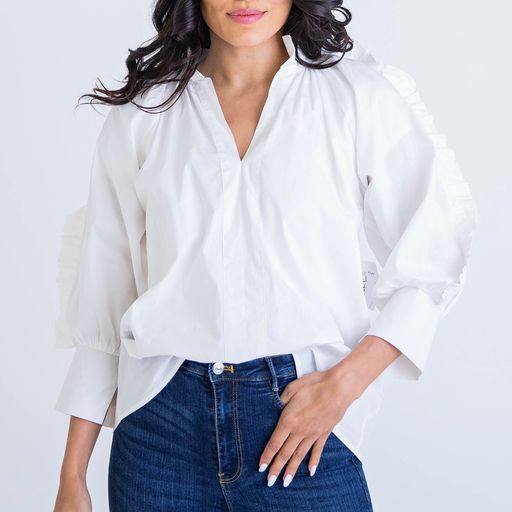 Ivory Poplin Top